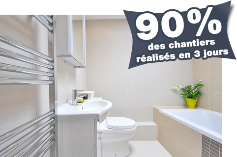90% des chantiers de salle de bain réalisés en 3 jours